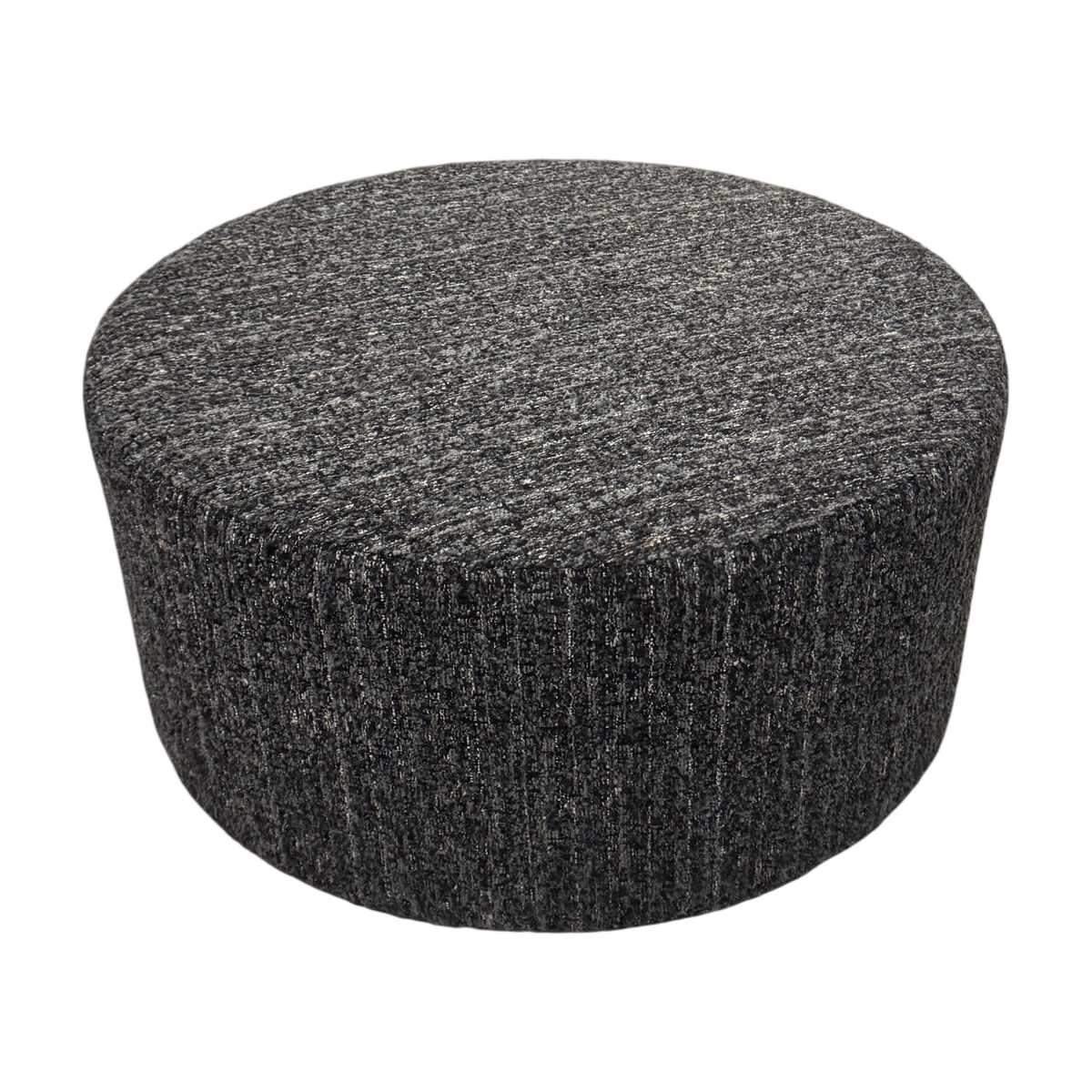 Sittepuff i grå, bouclestoff
