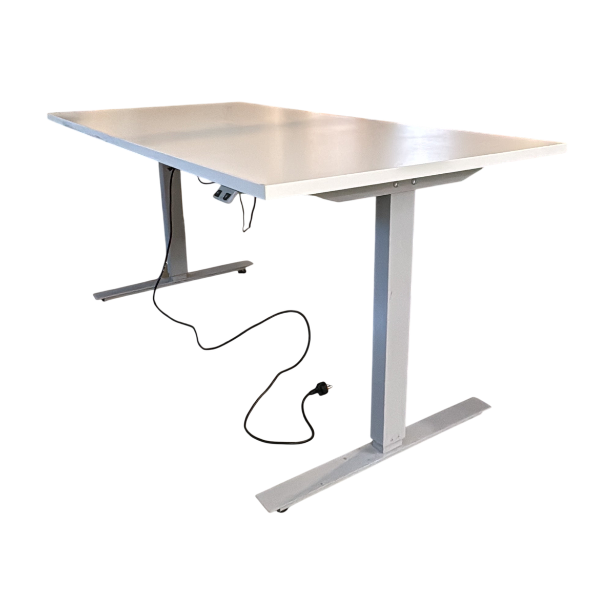 (160x80) el hev/senk skrivebord i hvit