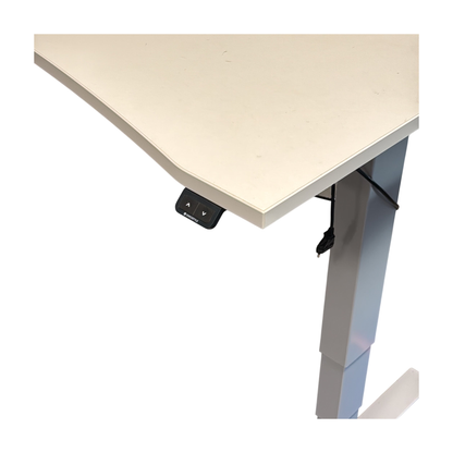 (180x80) SmartNeo el hev/senk skrivebord i hvit, med magebue