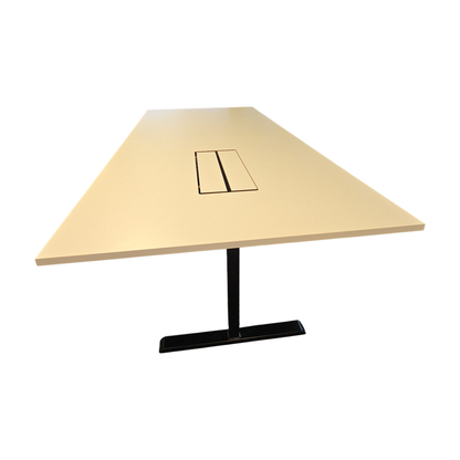 (280x120) Aarsland konferansebord i hvit, kabelluke i bordplate