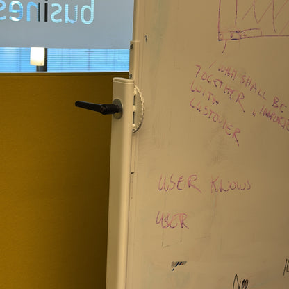 Roterbart whiteboard på hjul