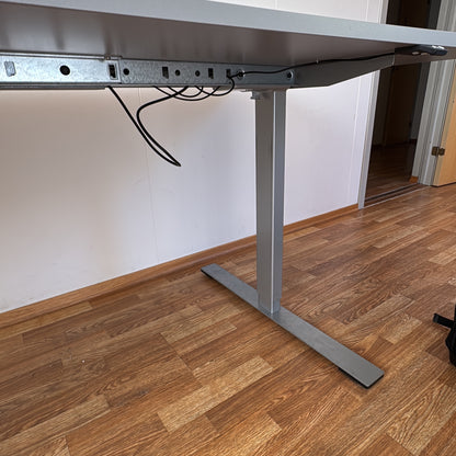 (180x80) Dencon skrivebord i grå, buet bordplate