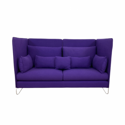 (184x90x112) Cármenes høyrygget sofa i lilla, ull