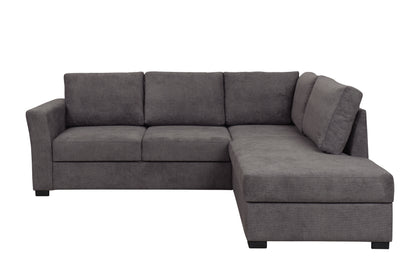 Fakta Sovesofa fra A-Møbler i grå, sjeselong høyre med oppbevaring
