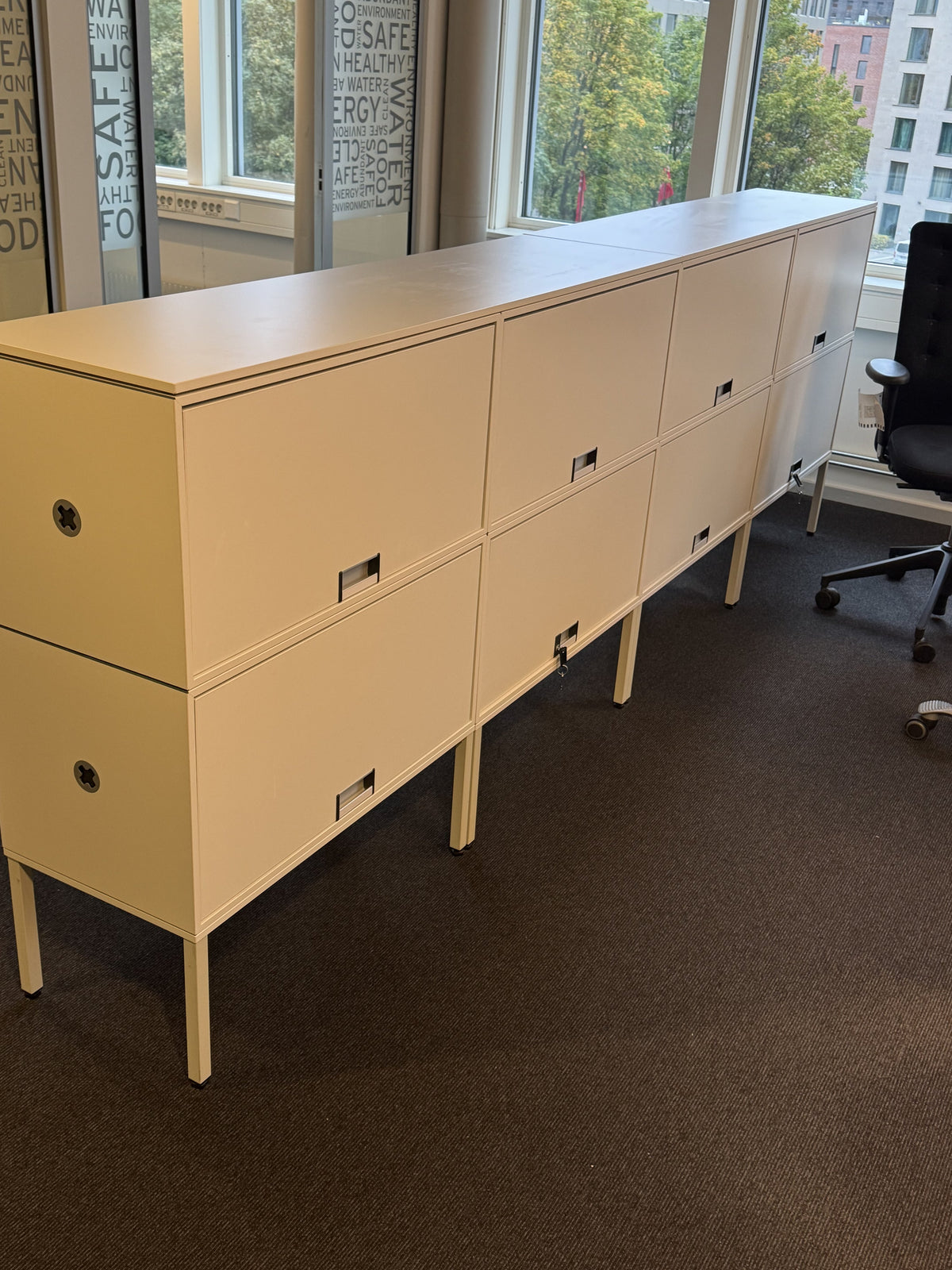 (80x40x110) Steelcase FlexBox modulskap i hvit, 2 skuffer