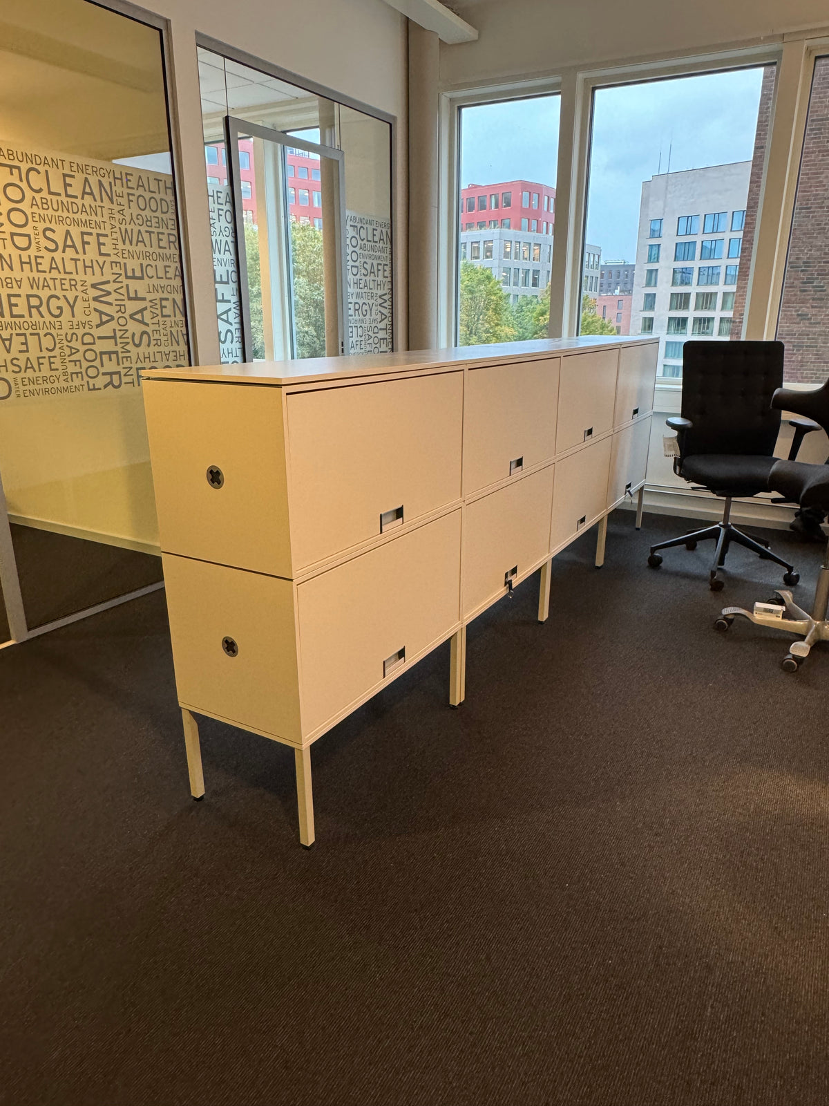 (80x40x110) Steelcase FlexBox modulskap i hvit, 2 skuffer