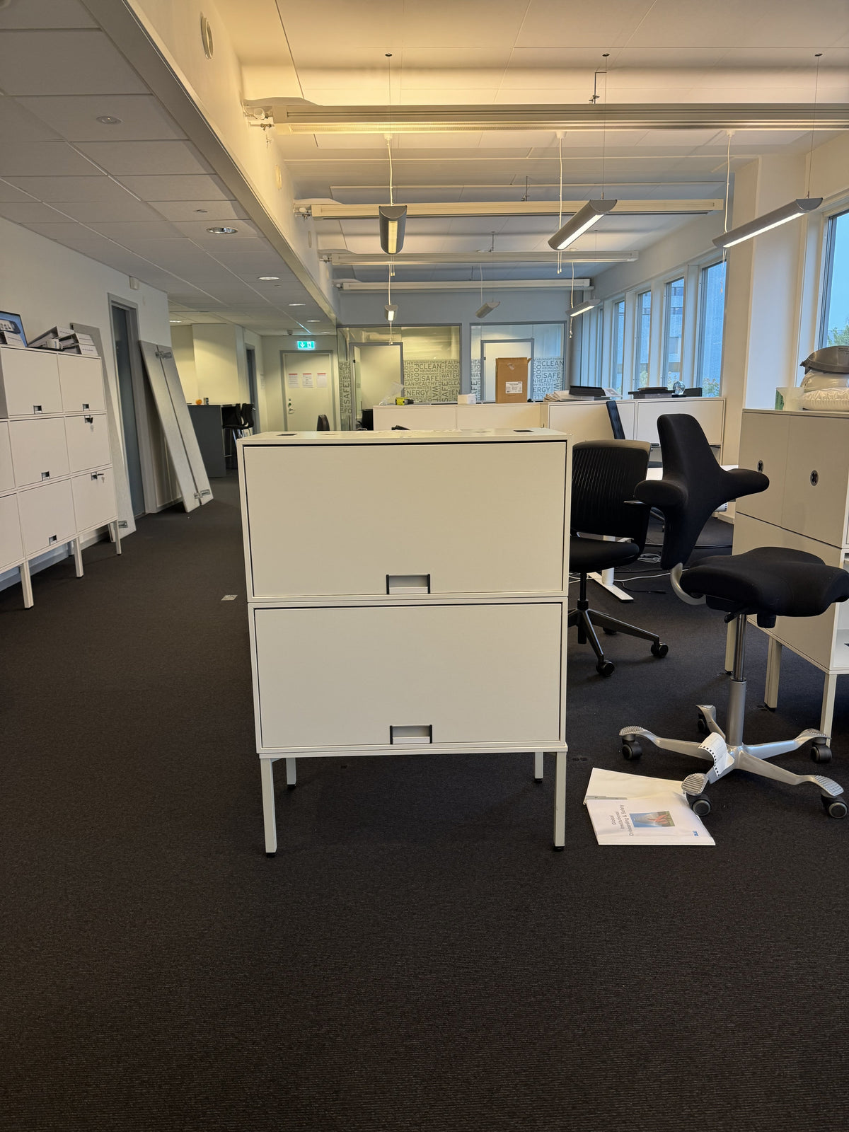 (80x40x110) Steelcase FlexBox modulskap i hvit, 2 skuffer