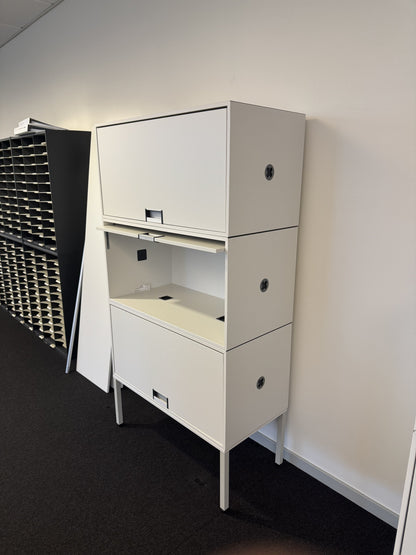 (80x40x110) Steelcase FlexBox modulskap i hvit, 2 skuffer