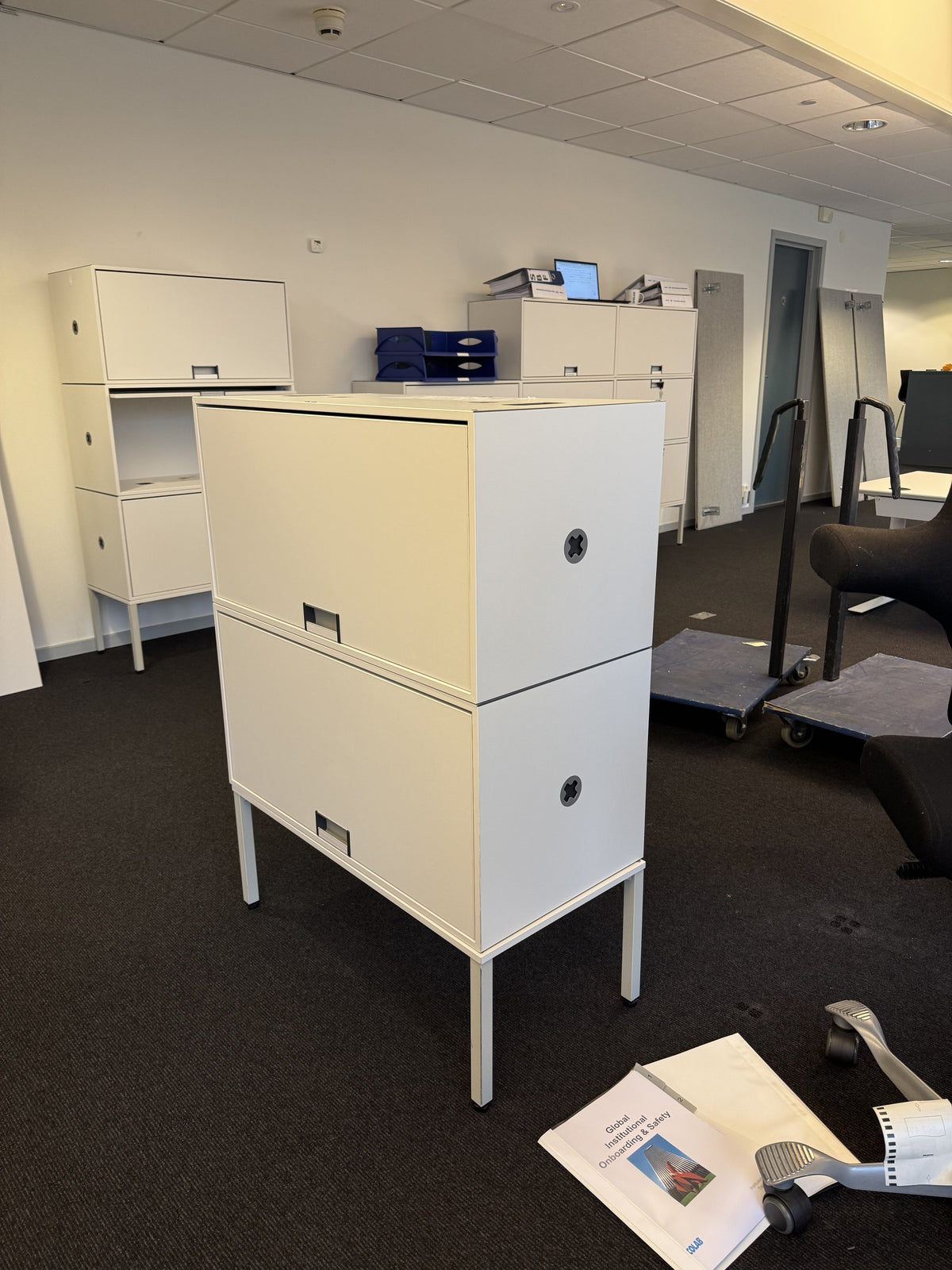 (80x40x110) Steelcase FlexBox modulskap i hvit, 2 skuffer