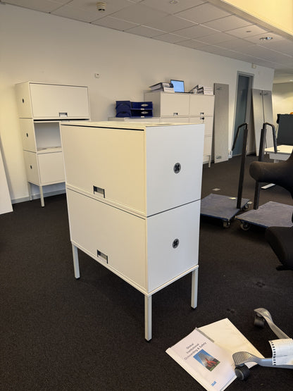 (80x40x110) Steelcase FlexBox modulskap i hvit, 2 skuffer