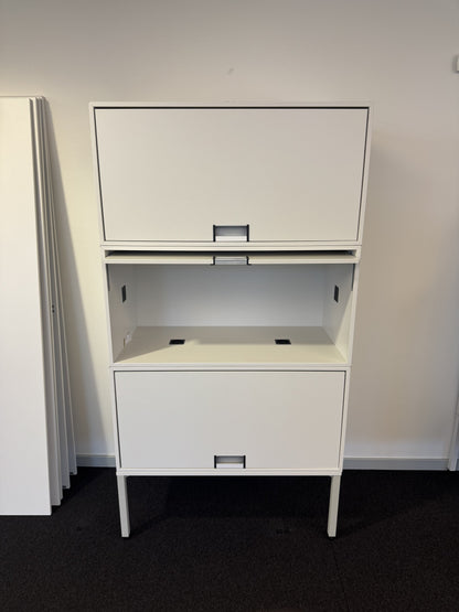(80x40x110) Steelcase FlexBox modulskap i hvit, 2 skuffer