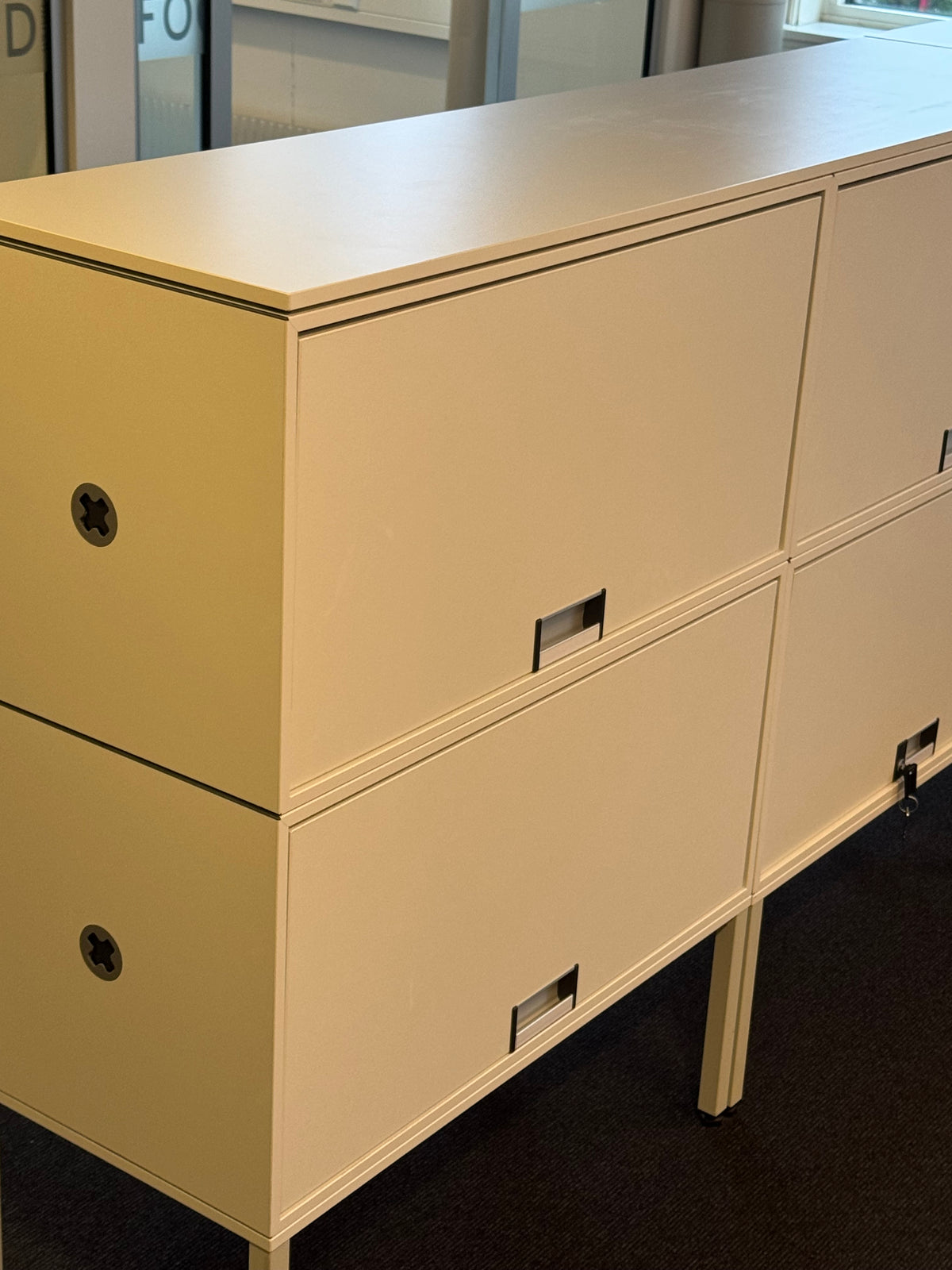 (80x40x110) Steelcase FlexBox modulskap i hvit, 2 skuffer