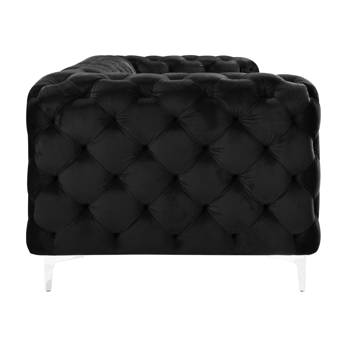 Bella Sofa fra A-Møbler i svart, chesterfield-knapping i velur