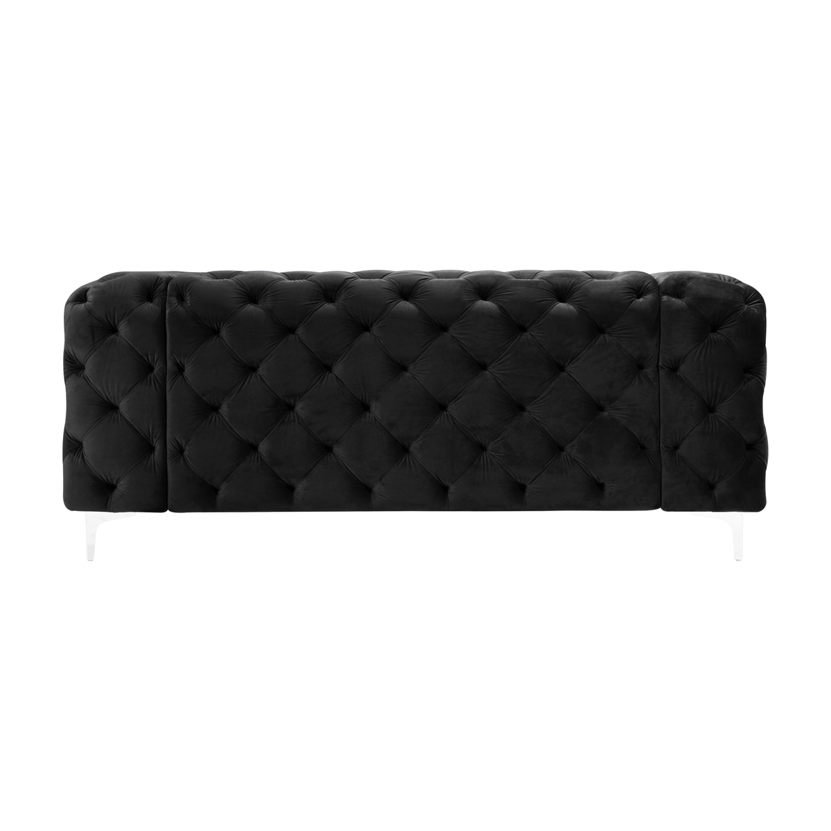 Bella Sofa fra A-Møbler i svart, chesterfield-knapping i velur