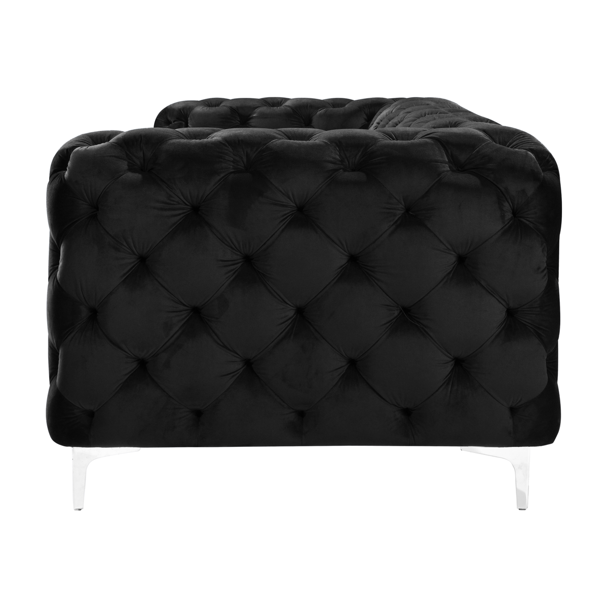 Bella Sofa fra A-Møbler i svart, chesterfield-knapping i velur