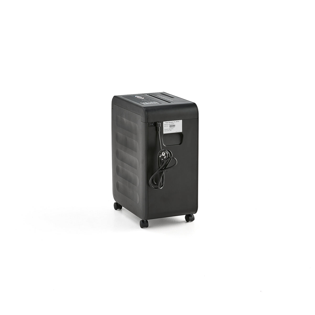 Makuleringsmaskin fra AJ Produkter i svart, 22 l, micro cut, hjul