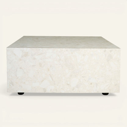 (75x75) Forms & Objects Hedda sofabord i beige, terrazzo