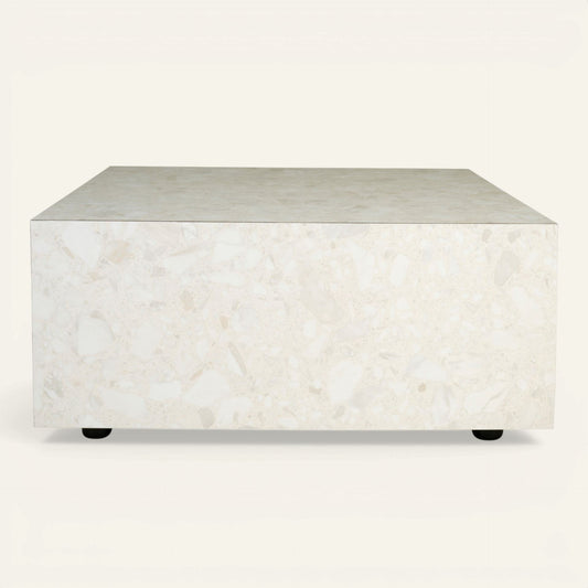 (75x75) Forms & Objects Hedda sofabord i beige, terrazzo
