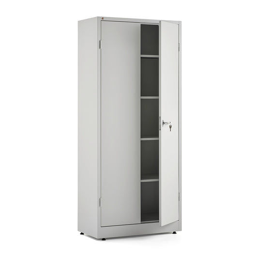 (80x40x180) AJ Produkter SENSE slagdørskap i lys grå, 4 hylleplan