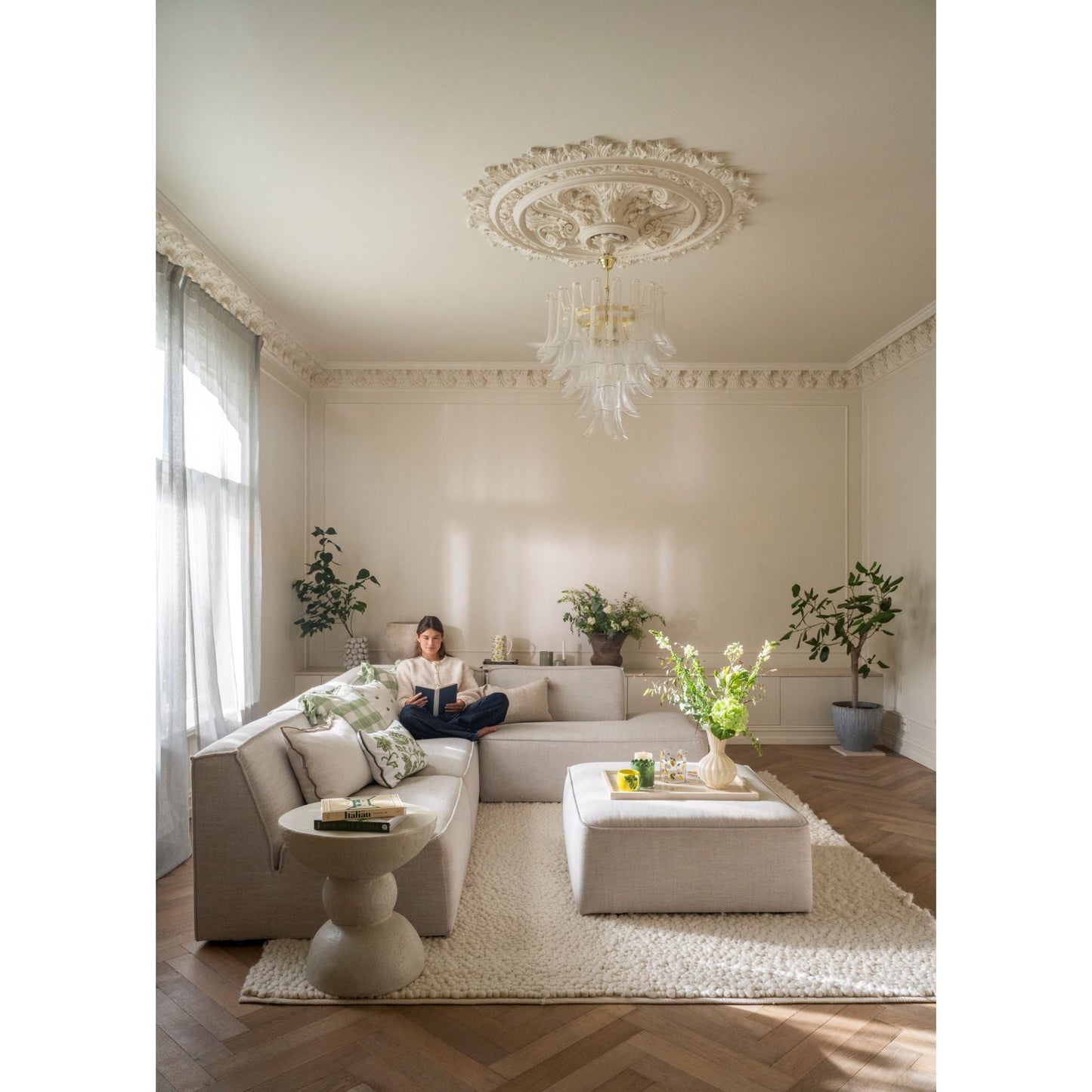 Isa Modulsofa puff natur - 90x93x73 cm fra Kid
