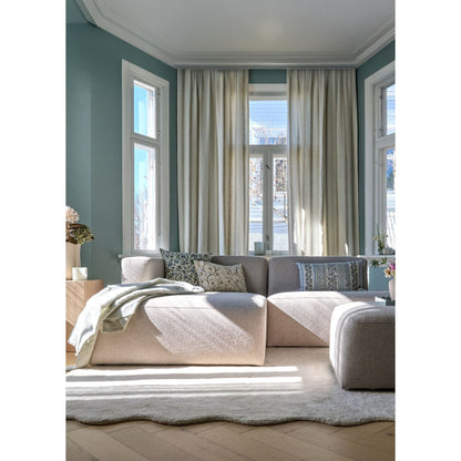 Juno Modulsofa åpen ende høyre beige 2-seter sofa fra Kid, slitesterkt tekstil