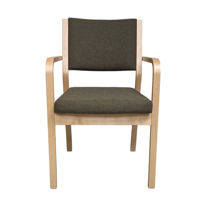 Zeta 3683 spisestol fra VAD, bjørk laminat, grågrønn