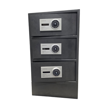 Verdiskap med 3 rom, kodelås, svart