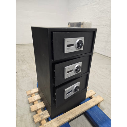 Verdiskap med 3 rom, kodelås, svart