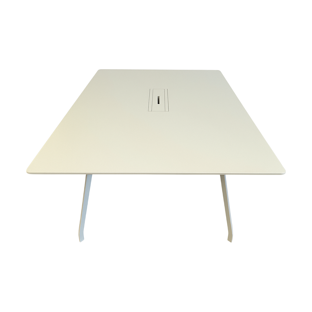 Skandiform Colt møtebord med kabelluke, hvit, 140x140 cm