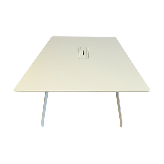 Skandiform Colt møtebord med kabelluke, hvit, 140x140 cm