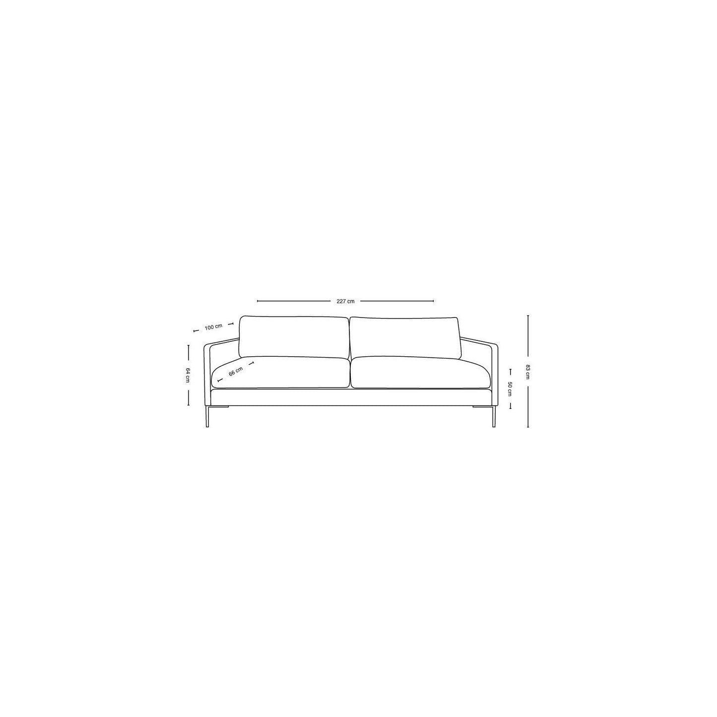Sofia 3-seter sofa, hvit, fra Kid