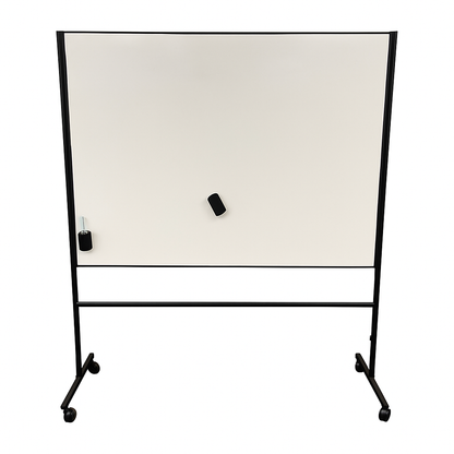 Lintex whiteboard på hjul med svart ramme, 155x50x195 cm