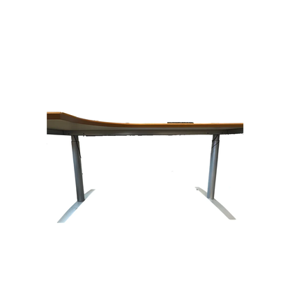 Elektrisk hev/senk-understell fra Norgesmøbler i lys grå, runde ben, for plate 152x75 (uten bordplate)